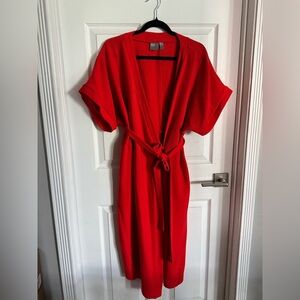 ASOS red Midi wrap Knit Dress